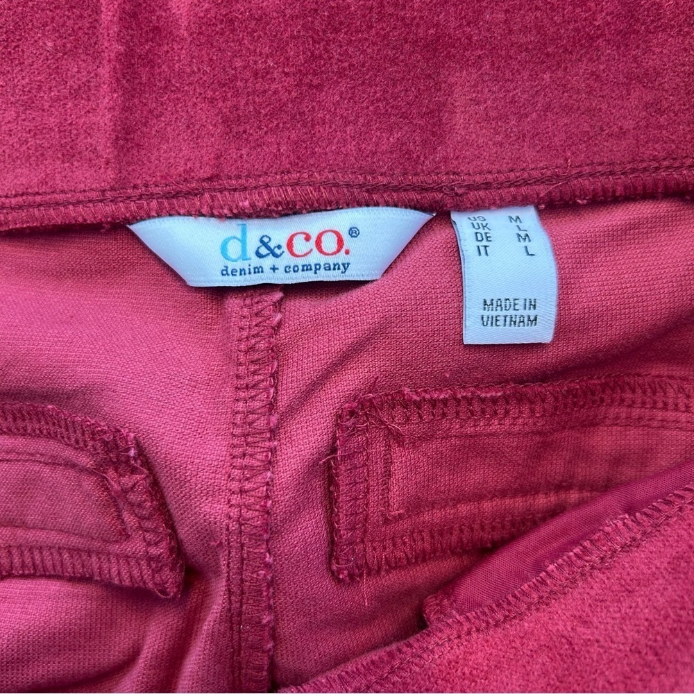 *NWOT* Denim & Co. Women’s Cranberry Soft Stretch Velvet Straight Leg Pant, M - Picture 9 of 10